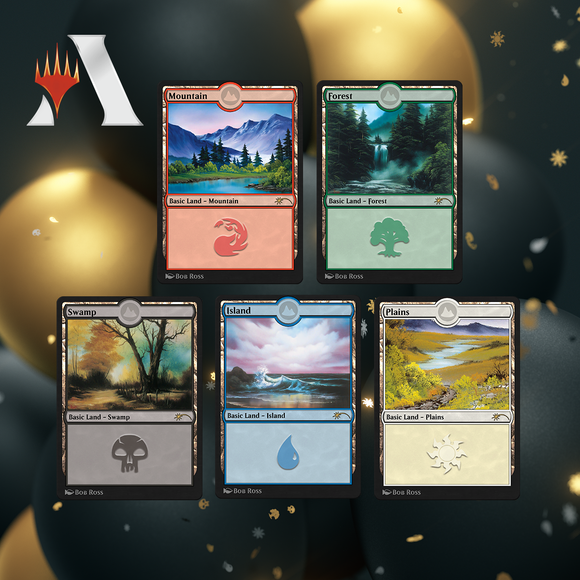 MTG Arena Bob Ross Happy Little Gathering Secret Lair Lands Code (All 5)