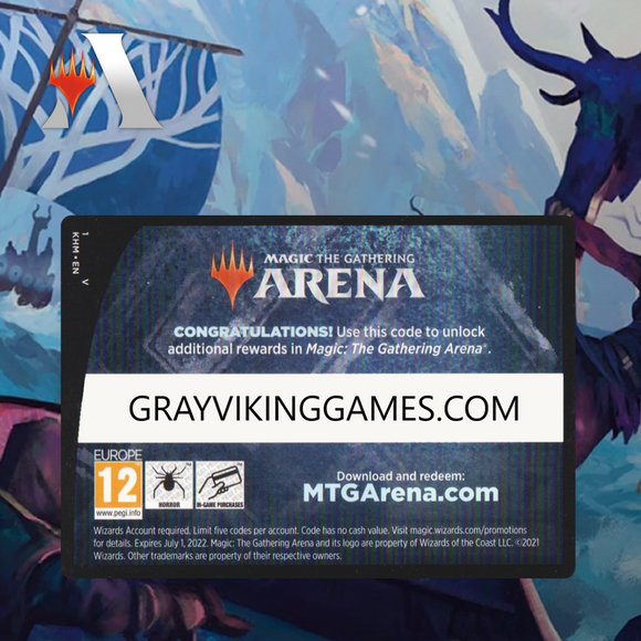 MTGA MTG Arena Kaldheim Promo Pack Codes (5 Boosters)